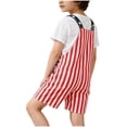 thumbnail image 5 of ATOGUTA Short Overalls for Boys Kids Summer Straps 4th of July Jumpsuits Jeans Shortalls Size 5T-13, Red, 5 of 6