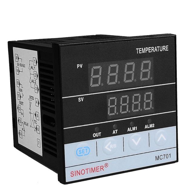 Controlador de temperatura digital Mc701 Entrada de sensor Pt100 tipo K a prueba de agua Salida de relé