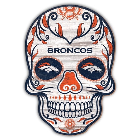 Denver Broncos 12 Sugar Skull Sign
