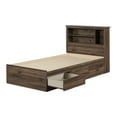 thumbnail image 2 of South Shore Yodi Twin Mates Bed and Bookcase Headboard Set, in Natural Walnut, 2 of 17