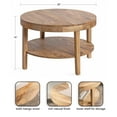 thumbnail image 5 of Kate and Laurel Talcott Tiered Modern Round Coffee Table, 28 x 28 x 18, Natural Wood, Transitional Two-Tier Circle Living Room Table with Storage and Mango Wood Construction, 5 of 8