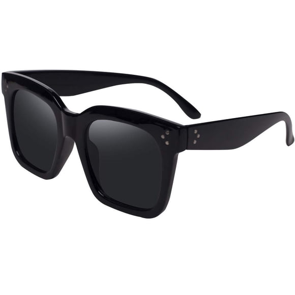 Gafas de Sol TAOTAOQI Vintage Cuadradas Sobredimensionadas UV400 Negro/Gris