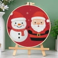 thumbnail image 3 of Merry Christmas Santa Claus and Snowman DIY Stamped Cross Stitch Kits Easy for Beginners with Hoop 11CT Counted Embroidery Needlepoint Crafts Arts for Handmade Enthusiasts and Home Decor 30x30cm(8), 3 of 8