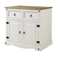 thumbnail image 2 of HomeStock Suburban Sophistication Wood Buffet Sideboard in Rustic Finish, Solid Pine, Dovetail Drawer Joints, Distressed Hardware, Spacious Storage, Easy Assembly-Color:Distressed White,Size:2 Door, 2 of 6