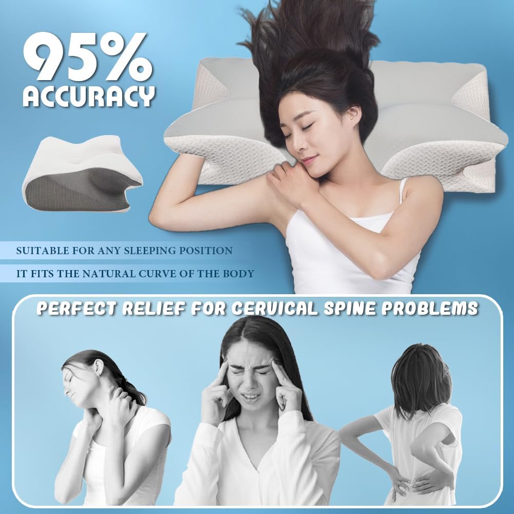 Airway Pro Sleep Apnea Pillow, Airway Pro Cervical Pillow - All-Night Neck Support, Ergonomic Pillows for All Sleeping Positions, for Neck Pain Relief, Breathable and Not Stuffy, Improve Sleep
