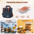 thumbnail image 2 of Insulated Lunch Bag & Lunch Box for Men - Double Deck Reusable Lunch Bag for Women Tote Cooler Bag Leakproof Soft Expandable - Large Lunchbox for Work/Adult/Picnic/Outdoor (Blue-15L), 2 of 7