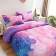 thumbnail image 2 of Btargot Galaxy Bedding Set Queen 3D Printed Outer Space Gradient Pink Universe Comforter Set for Boys Girls Kids, 2 of 11