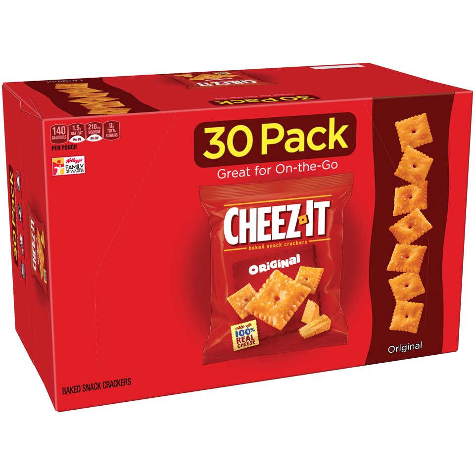 CheezIt Baked Original Snack Crackers, 1 Oz., 30 Pouches, 4 Pack