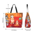 thumbnail image 5 of Kowoue Bluey Pattern Tote Bag Aesthetic Shoulder Bag with Zippers , Grocery Tote with Shoulder Straps, Large Collapsible Tote, 5 of 8