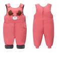 thumbnail image 2 of akafmk Toddler Winter Fleece Lined Overalls Padded Warm Snowsuit Casual Comfortable Sleeveless Zipper Jumpsuit, Size 0-1 Year, 2 of 6