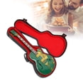 thumbnail image 1 of Modelo De Guitarra De Casa De Muñecas, Decoración Divertida Verde De Madera Exquisito Modelo De Guitarra En Miniatura Simulada Con Estuche Para Aficionados Para Sala De Música, 1 of 7