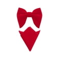 thumbnail image 1 of INSPIRAR CHIC Día del Padre Conjunto de Corbata de Moño Ajustable de Color Sólido con Pañuelo de Terciopelo para Hombre Rojo Talla Única, 1 of 4
