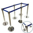 thumbnail image 1 of 6Pcs Stainless Steel Stanchions Posts Queue Barriers Crowd Control Retractable Blue Belt Crowd Control Stanchion, 1 of 8
