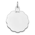 thumbnail image 3 of 14K White Gold Charm Pendant Diamond-Cut 29 mm 24 .011 Gauge Engraveable Scalloped Disc, 3 of 4