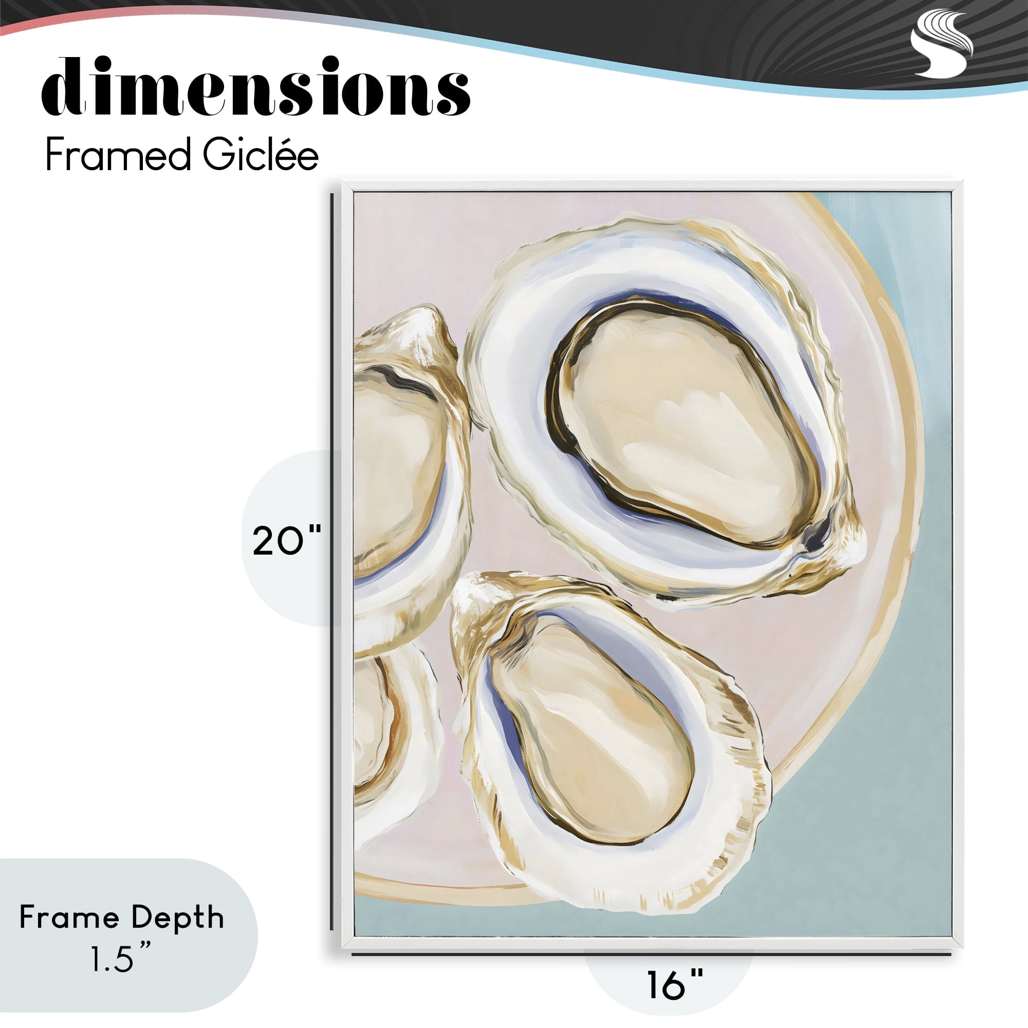 Stupell Industries Plate of Oysters White Framed Giclee Art, design by The Prints Vibe