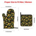 thumbnail image 2 of Salouo Bees and Sunflowers for Oven Mitts and Potholders BBQ Gloves-Oven Mitts and Pot Holders Non-Slip Cooking Gloves for Cooking Baking Grilling (4-Piece Set), 2 of 6