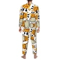 thumbnail image 5 of Kll Giraffes Head Sleepwear Mens Flannel Pajamas,Long Cotton Pj Set, 5 of 9