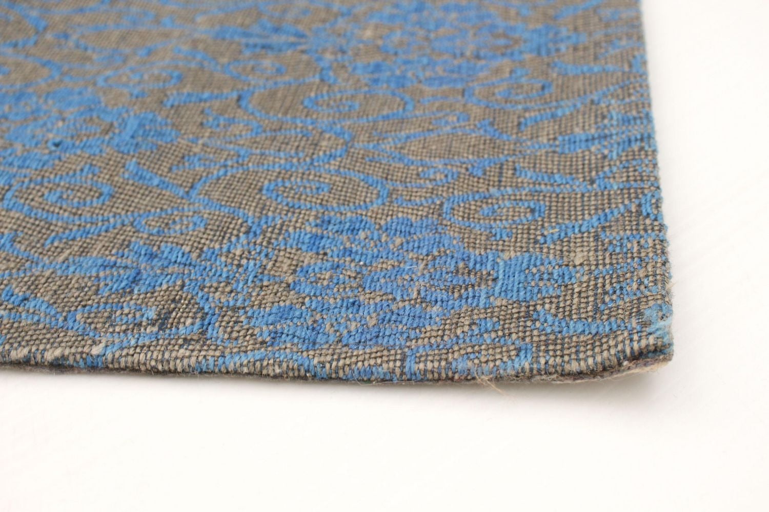 ECARPETGALLERY 6'8" x 9'9" Transitional Collage Handmade Area Rug for Living Room, Dining Room and Bedroom in Blue