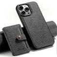 thumbnail image 1 of Funda magnética para iPhone 13 Pro Max con textura cruzada y tarjetero desmontable., 1 of 5