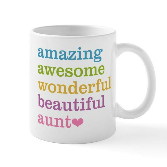 CafePress - Amazing Aunt Large Mug - 11 oz Ceramic Mug - Novelty Coffee Tea Cup