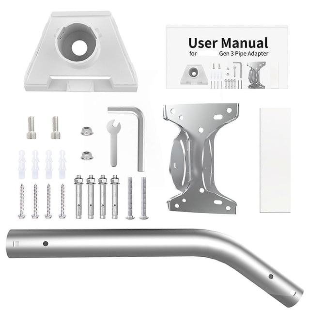 Gen 3 Mount for Starlink, Adjustable Wall/Roof Mount Kit for V4 Standard Dish, Includes Pipe Adapter, Compatible with Starlink Internet Satellite Syst