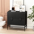 thumbnail image 2 of 31.50" Casual 2 Door Accent Chest with Metal Legs for Living Space Two-tier Storage Vintage Appeal, 2 of 6