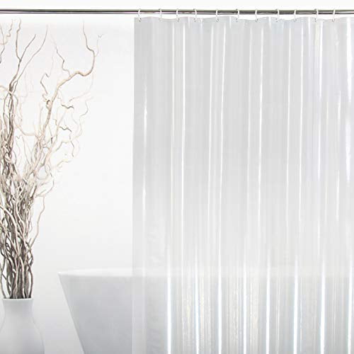 EurCross Clear Shower Curtain,Mould Proof Extra Long Shower Curtain Liner with 3 
