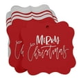 thumbnail image 3 of Inkdotpot Pack Of 50 Real Silver Foil Bracket Shape Paper Tags Merry Christmas Favor Hang Tags, 3 of 6