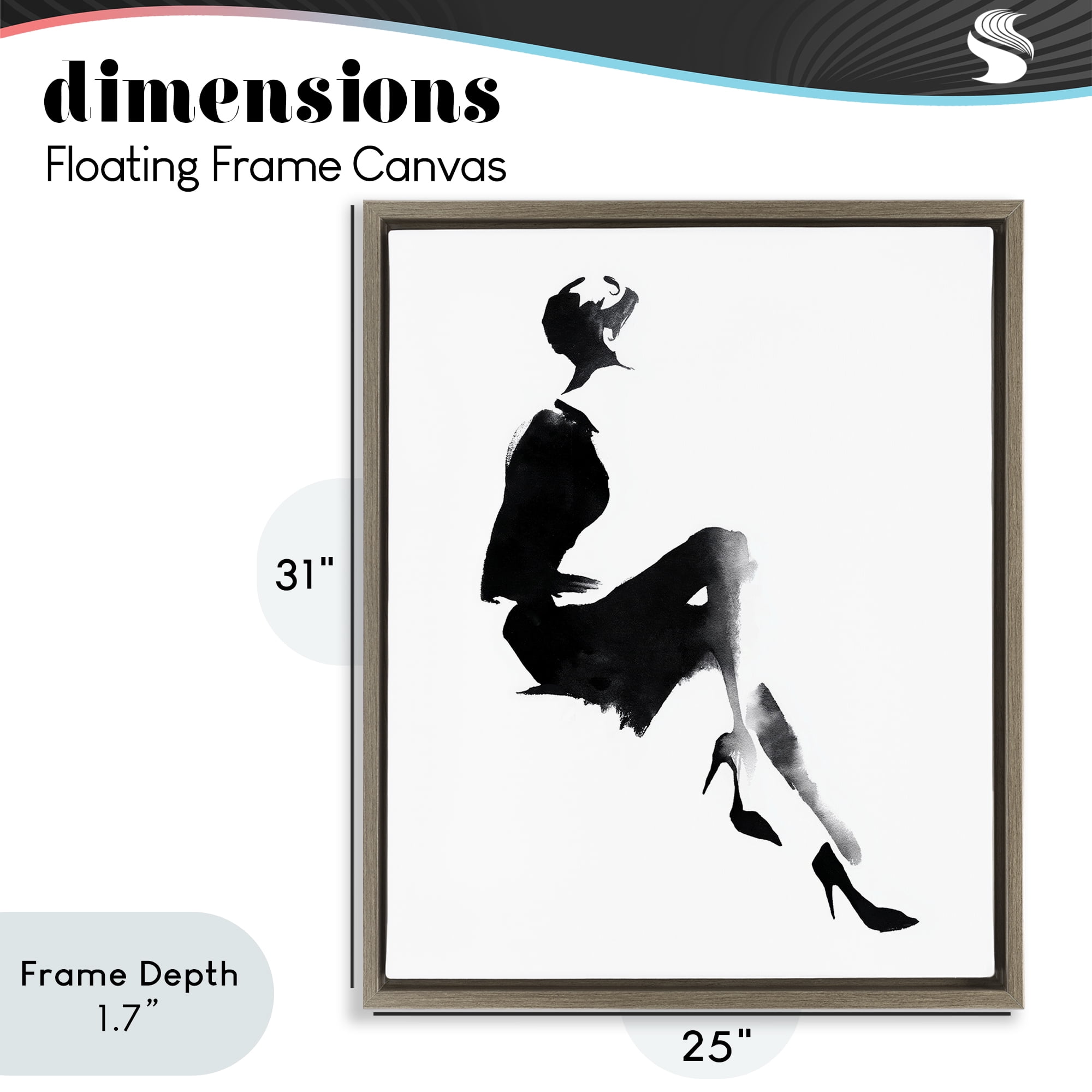 Stupell Industries Chic Silhouette Noir Brown Framed Floater Canvas Wall Art, design by Svetlana Aleynikova