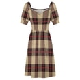 thumbnail image 4 of Tartan Beige Sleeveless Dress wedding dresses for parties dress women summer 2024 Women's summer dresses, 4 of 6