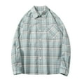 thumbnail image 2 of FDGIU Men's 2025 Plaid Flannel Shirt - Long Sleeve Button Down, Classic Pocket Casual Fall Top, 2 of 7