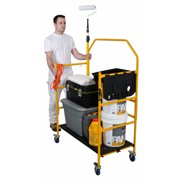 MetalTech 4 Ft Adjustable Portable Scaffolding Platform w/ Locking Wheels