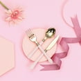 thumbnail image 3 of Efavormart 24 Pack 7" Plastic Fork Gold Plastic Silverware With Blush Handle, 3 of 11