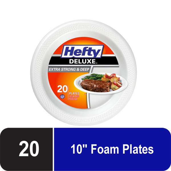 Hefty® Deluxe™ Extra Strong & Deep Foam Plates, 20 Count Pack Walmart