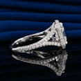 thumbnail image 6 of Bow Jewelry 1.97 Ct Radiant Cut Moissanite Wedding Rings - 14K White Gold Plated - Unique Halo Design - Splite Shank Engagement Wedding Ring - Perfect for Special Occasions and Celebrations, 6 of 9