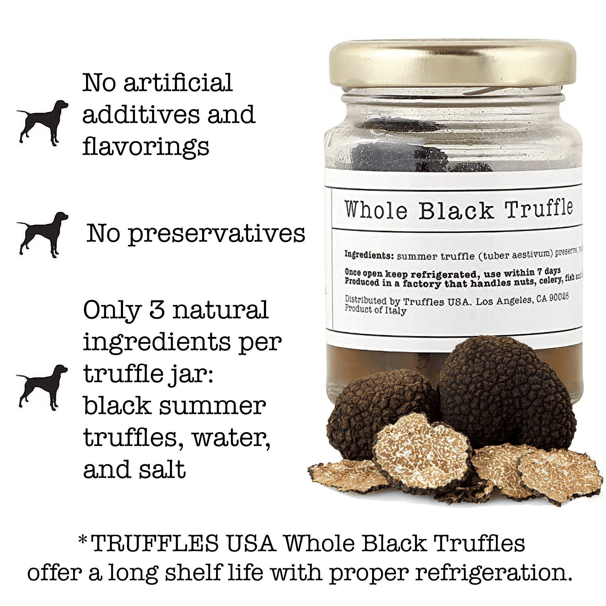 TRUFFLES USA Whole Black Truffles, Italian Truffle Seasoning,1.76 Oz.