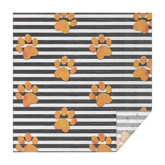 Paw Print Sonstripes Square Tablecloth,Waterproof Square Table Cover,Wipeable Spillproof Washable Table Cover for Home Kitchen Party Decor 42"X42"(107x107cm)