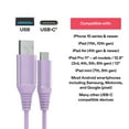 thumbnail image 4 of onn 6ft USB-C to USB-A Charging Cable, USB-IF Certified, Purple - Compatible with iPhone 16 Series, iPhone 15 Series, Samsung Galaxy, Note, Pixel Devices iPad Pro, & More, 4 of 6