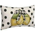 thumbnail image 2 of Summer Pillow Covers 12x20 Set of 2, Yellow Lemons Polka Dots Decorative Throw Pillow Cases Watercolor Summer Seasonal Linen Decorations for Home Bed Car Spring Decor, 2 of 6