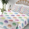 thumbnail image 3 of Ambesonne Emoji Fitted & Top Sheet Set with Shams, Spring Floral Happy Character, Ivory Pale Purple Seafoam, 3 of 5