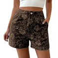 thumbnail image 2 of OIUUAK Women's Floral Shorts High Waisted Boho Summer Shorts with Pocket, Cotton Shorts for Woman, Linen Shorts Women, Cotton Linen Shorts for Women, 2 of 2