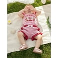 thumbnail image 6 of BemeyourBBs Jesus Is My Jam Toddler Baby Girl Easter Outfit Cute Summer Clothes Strawberry Embroidered Flying Sleeve T Shirt Tops Ruffled Trim Plaid Shorts Set 2 Pcs Baby Christening Clothes, 6 of 9