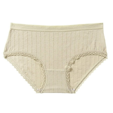 

SUANMAY Fashion Ladies Panties Antibacterial Cotton Mid Waist Panties Yellow M(3pcs)