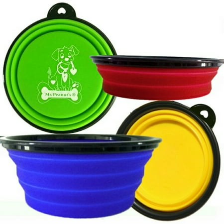 UPC: 0646437652711 | 4 Pack Collapsible Silicone Travel Bowls – 12oz