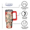 thumbnail image 3 of 30oz Merry Christmas Tumbler with Lid and Straw, Stainless Steel Cup with Handle Snowflakes Travel Mug, Xmas Presents, 3 of 5