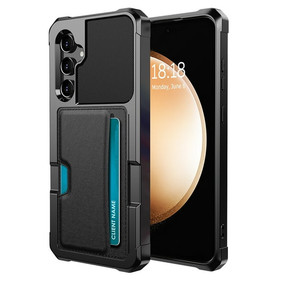 Allytechgroup for Samsung Galaxy S24 Wallet Case with Card Holder,  Support Magnetic Car Phone Mount All-round Shockproof Protective Back Cover Bumper for Samsung Galaxy S24, Black