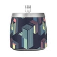 thumbnail image 7 of Yayeee Ashtray with Lid for Cigarette Smokeless Stainless Steel Home Ash Holder, Cube Stripes, 7 of 7