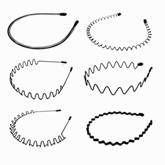 Juego de 6 diademas elásticas para cabello, diseño moderno con onda negra, ideal para hombres y mujeres, accesorio perfecto para cualquier ocasión y un regalo único para seres queridos.