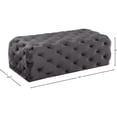 thumbnail image 3 of Meridian Furniture Casey Button Tufted Gray Velvet Ottoman and Bench, 3 of 4