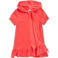thumbnail image 3 of Pink Platinum Girls Swim Cover Up - Hooded Terry Cloth Zip Up Swimsuit Coverup Dress for Girls, 3 of 7